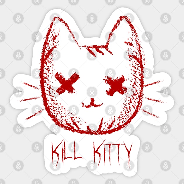 kill kitty Sticker by derrickcrack